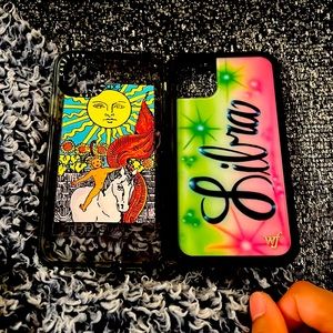 Left: casetify - the sun tarot card ; Right: wildflower case “Libra”